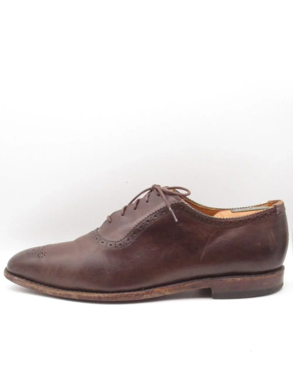 Allen Edmonds Brown Cornwallis Oxfords Size 10 E Medallion Toe Good Cond